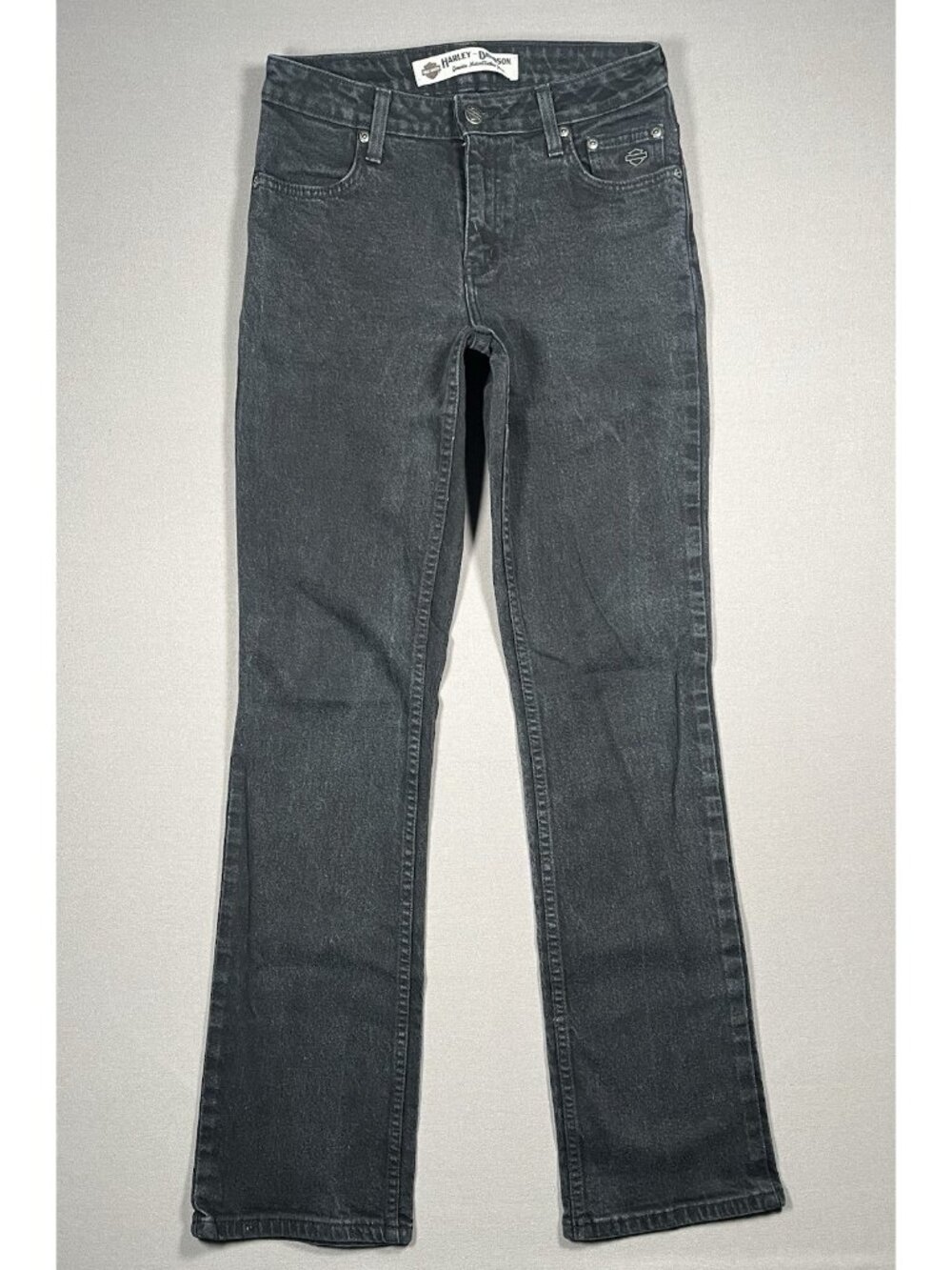 Harley Davidson C0138 Bootcut Black Denim Jeans - Women Size 4L X 34